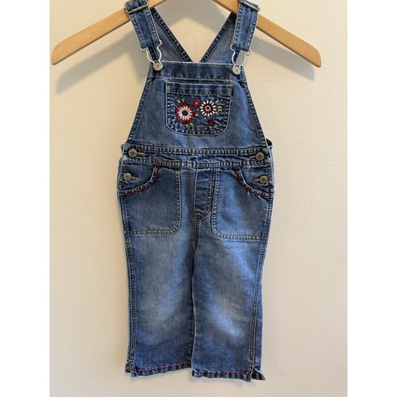 Old Navy Other - Old navy Toddler Embroidered Jean Overalls Flowers Girlie Girl 3Y
